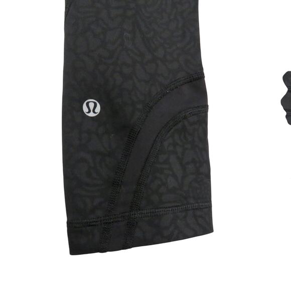 Lululemon Run Inspire Crop II Lululemon Black Cropped Leggings Floral Size 2 - Picture 5 of 11